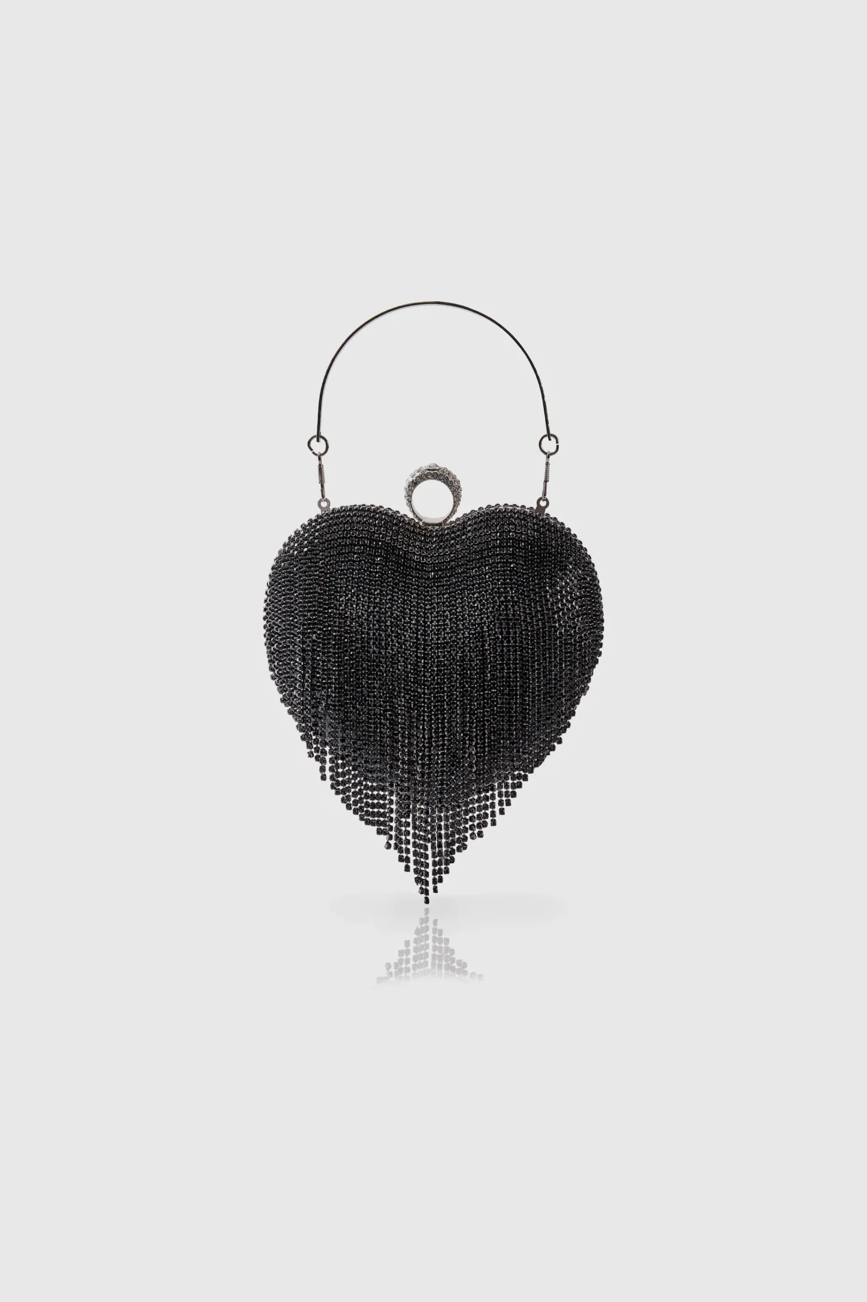 BABEYOND Handbags|1920S Heart Shape Rhinestone Tassel Clutch