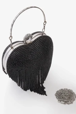 BABEYOND Handbags|1920S Heart Shape Rhinestone Tassel Clutch