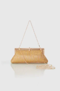 BABEYOND Handbags|1920S Rhinestone Studded Chain Clutch Gold