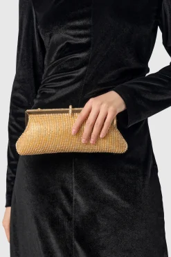 BABEYOND Handbags|1920S Rhinestone Studded Chain Clutch Gold