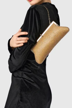 BABEYOND Handbags|1920S Rhinestone Studded Chain Clutch Gold