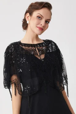 BABEYOND Shawls & Scarves|1920S Sequin Beaded Evening Shawl