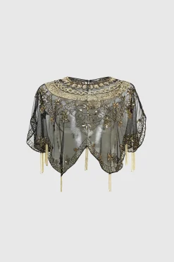 BABEYOND Shawls & Scarves|1920S Sequin Beaded Evening Shawl
