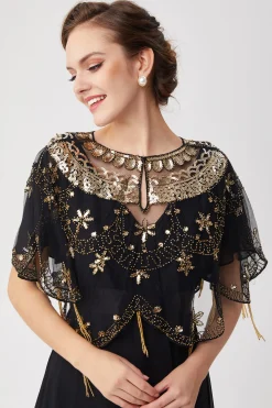 BABEYOND Shawls & Scarves|1920S Sequin Beaded Evening Shawl