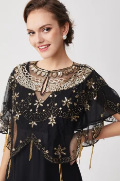 BABEYOND Shawls & Scarves|1920S Sequin Beaded Evening Shawl