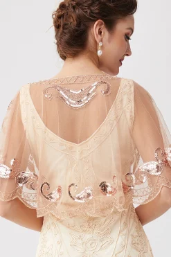 BABEYOND Shawls & Scarves|1920S Sequin Beaded Flapper Shawl