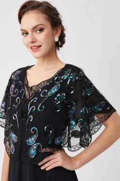 BABEYOND Shawls & Scarves|1920S Sequin Beaded Flapper Shawl