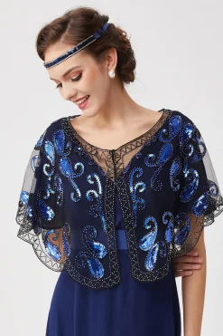 BABEYOND Shawls & Scarves|1920S Sequin Beaded Flapper Shawl