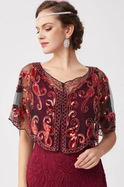 BABEYOND Shawls & Scarves|1920S Sequin Beaded Flapper Shawl