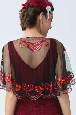 BABEYOND Shawls & Scarves|1920S Sequin Beaded Flapper Shawl