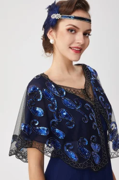 BABEYOND Shawls & Scarves|1920S Sequin Beaded Flapper Shawl