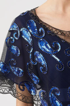 BABEYOND Shawls & Scarves|1920S Sequin Beaded Flapper Shawl