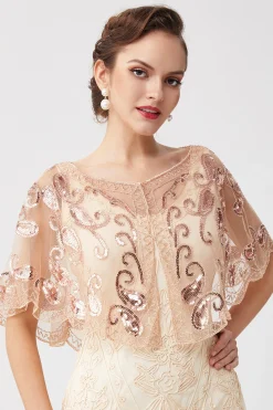 BABEYOND Shawls & Scarves|1920S Sequin Beaded Flapper Shawl