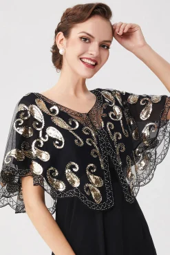 BABEYOND Shawls & Scarves|1920S Sequin Beaded Gatsby Shawl