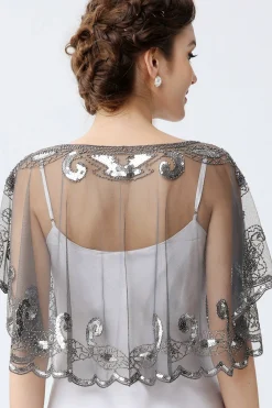 BABEYOND Shawls & Scarves|1920S Sequin Beaded Gatsby Shawl