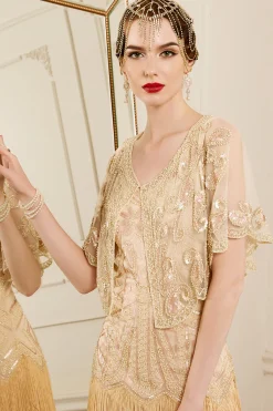 BABEYOND Shawls & Scarves|1920S Sequin Beaded Gatsby Shawl