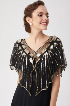 BABEYOND Shawls & Scarves|1920S Sequin Flapper Evening Shawl