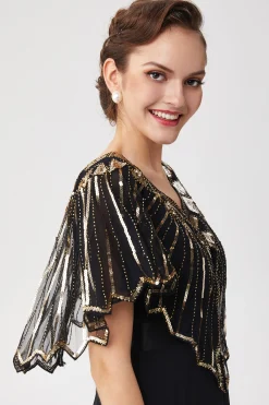 BABEYOND Shawls & Scarves|1920S Sequin Flapper Evening Shawl