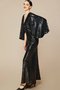 BABEYOND Dresses|Scoop Neck Sheer Angel Sleeve Maxi Dress