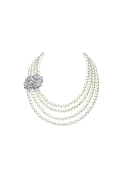 BABEYOND Jewelry|Shiny Layered Pearl Rhinestone Necklace Set