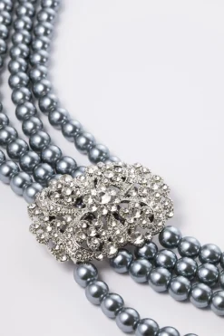 BABEYOND Jewelry|Shiny Layered Pearl Rhinestone Necklace Set