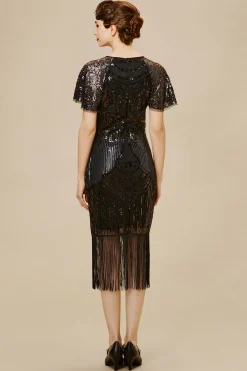 BABEYOND Dresses|Sparkly Tassels Shoulder Bodycon Dress