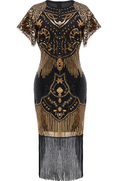 BABEYOND Dresses|Sparkly Tassels Shoulder Bodycon Dress