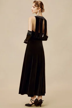 BABEYOND Dresses|The Story Of An Awakening Velvet Evening Gown Black