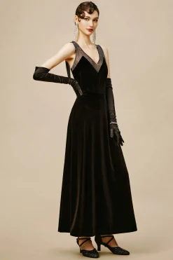 BABEYOND Dresses|The Story Of An Awakening Velvet Evening Gown Black