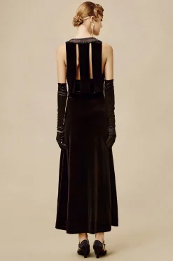 BABEYOND Dresses|The Story Of An Awakening Velvet Evening Gown Black