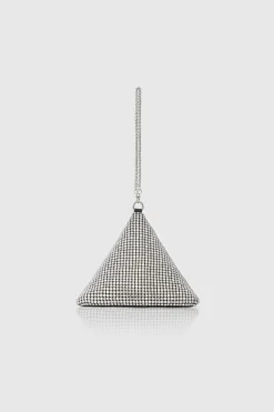 BABEYOND Handbags|Triangle Rhinestone Evening Purse Silver
