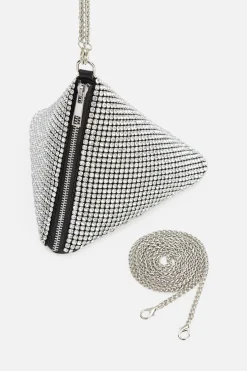 BABEYOND Handbags|Triangle Rhinestone Evening Purse Silver
