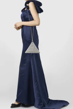 BABEYOND Handbags|Triangle Rhinestone Evening Purse Silver