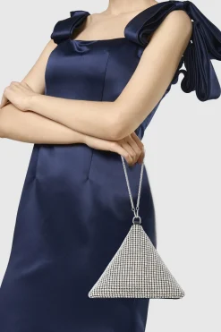 BABEYOND Handbags|Triangle Rhinestone Evening Purse Silver