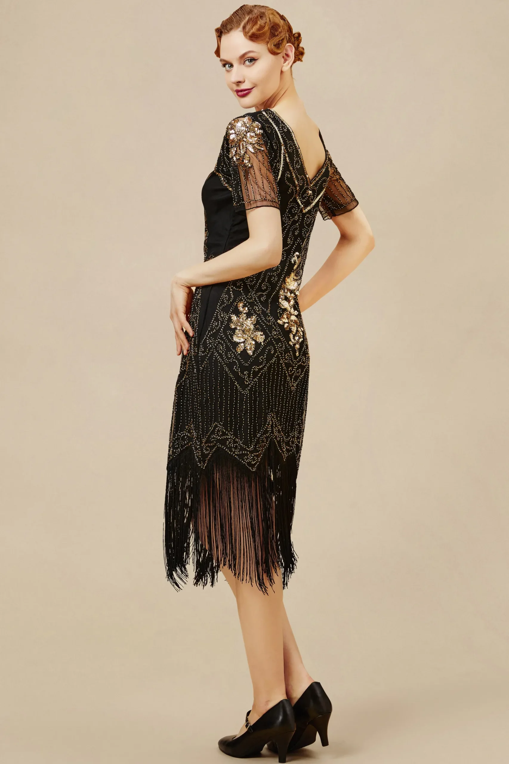 BABEYOND Dresses|Vintage Paisley Flapper Fringe Dress