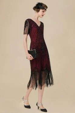 BABEYOND Dresses|Vintage Paisley Flapper Fringe Dress