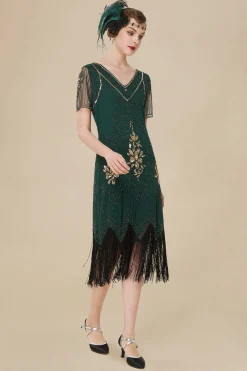 BABEYOND Dresses|Vintage Paisley Flapper Fringe Dress