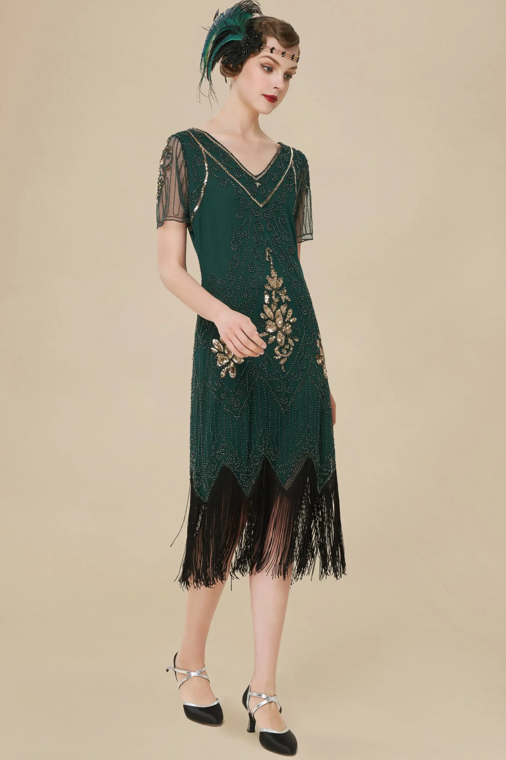 BABEYOND Dresses|Vintage Paisley Flapper Fringe Dress