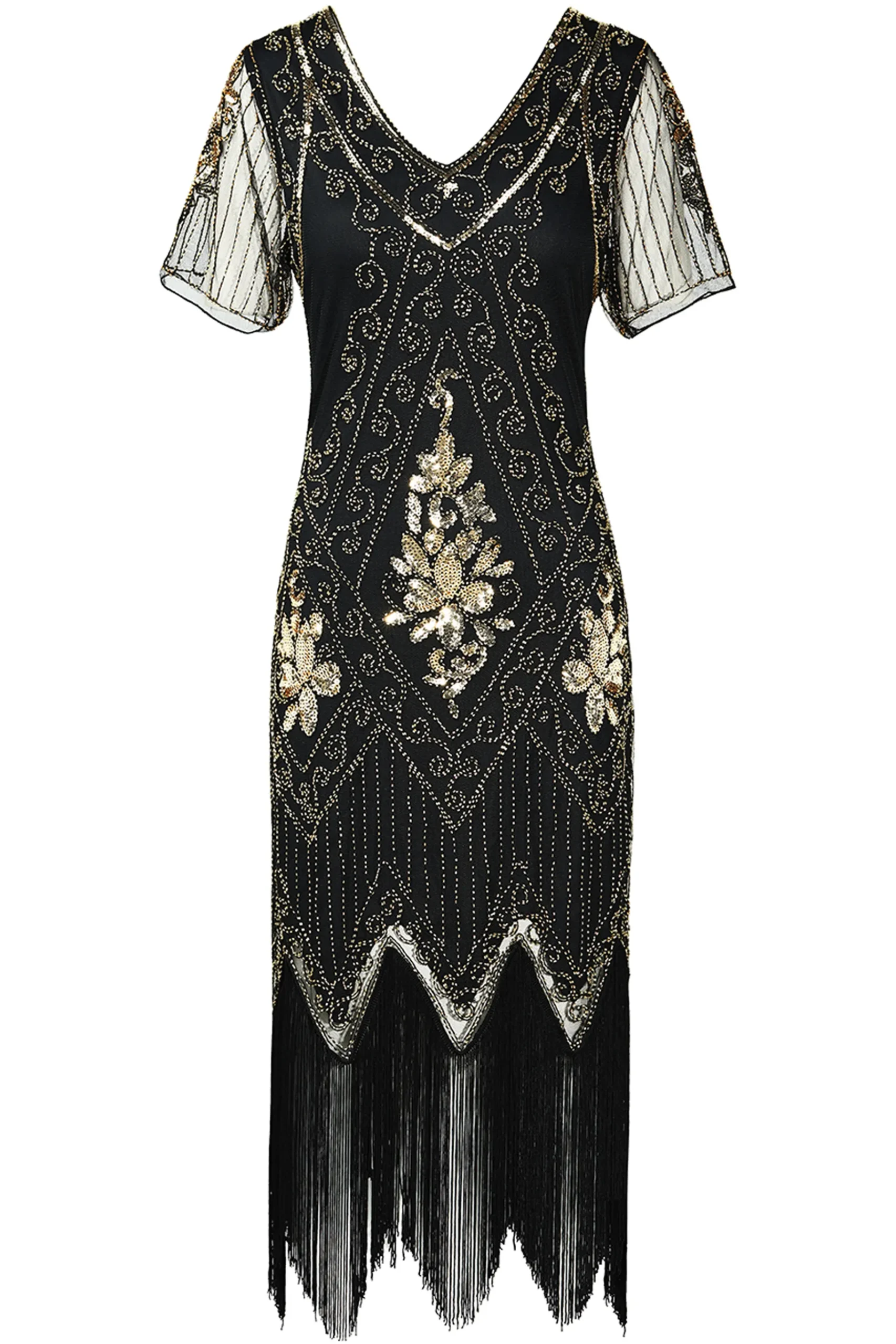 BABEYOND Dresses|Vintage Paisley Flapper Fringe Dress