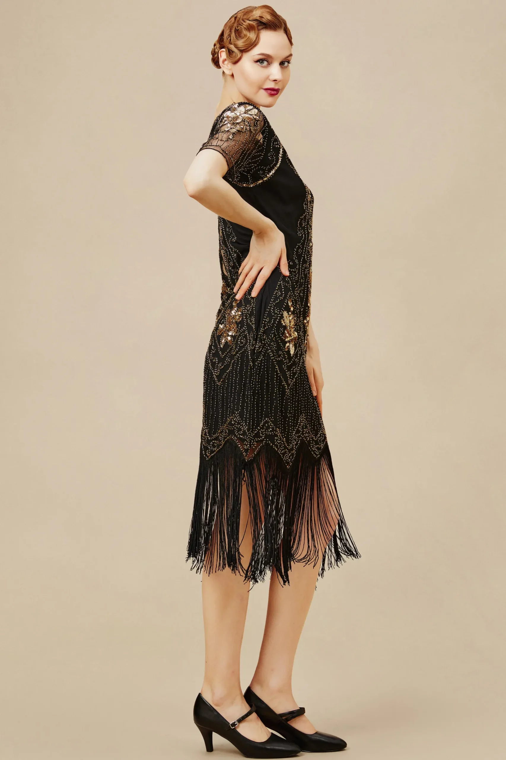 BABEYOND Dresses|Vintage Paisley Flapper Fringe Dress