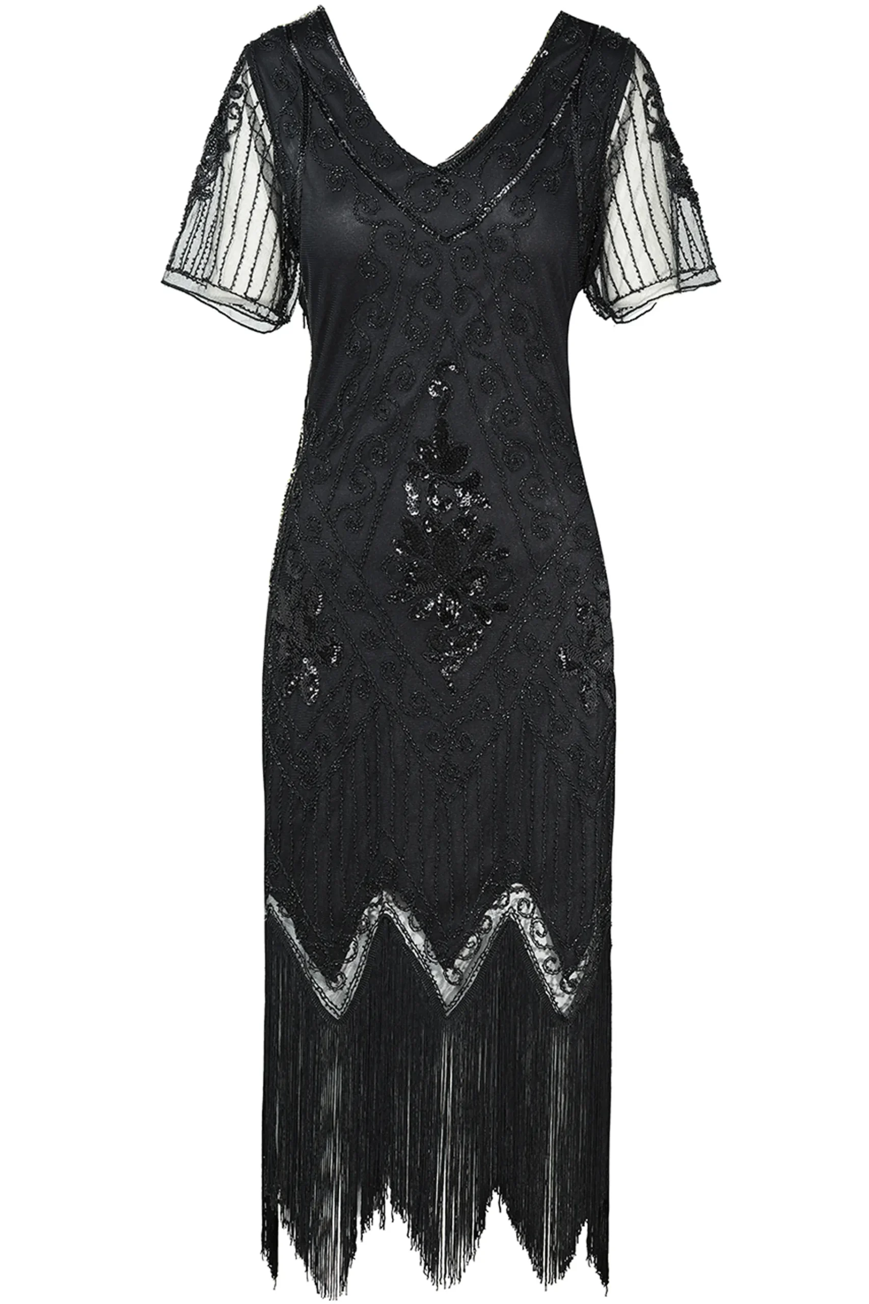 BABEYOND Dresses|Vintage Paisley Flapper Fringe Dress