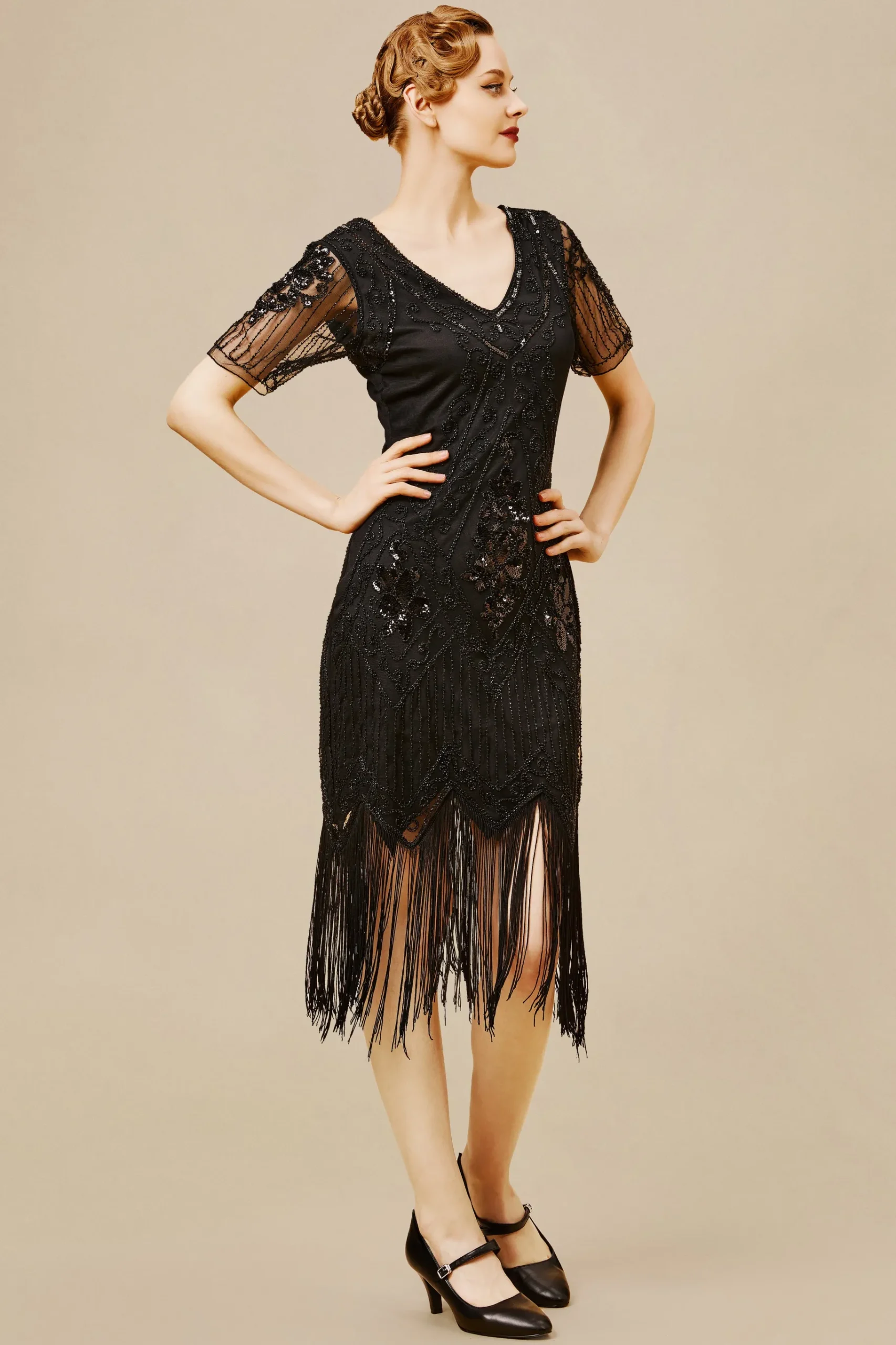 BABEYOND Dresses|Vintage Paisley Flapper Fringe Dress