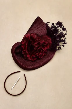 BABEYOND Headpieces & Fascinators|Wide Brim Flat Floral Irregular Fascinator