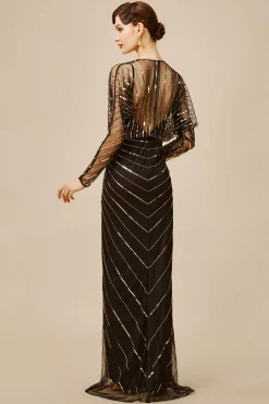 BABEYOND Dresses|Zouzou Crystal-Encrusted Evening Gown Black/Gold